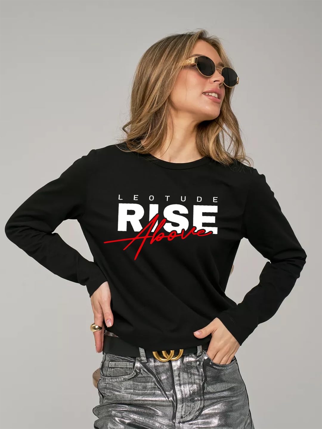 LEOTUDE Women's Oversized Boyfriend T-Shirt - Image 5