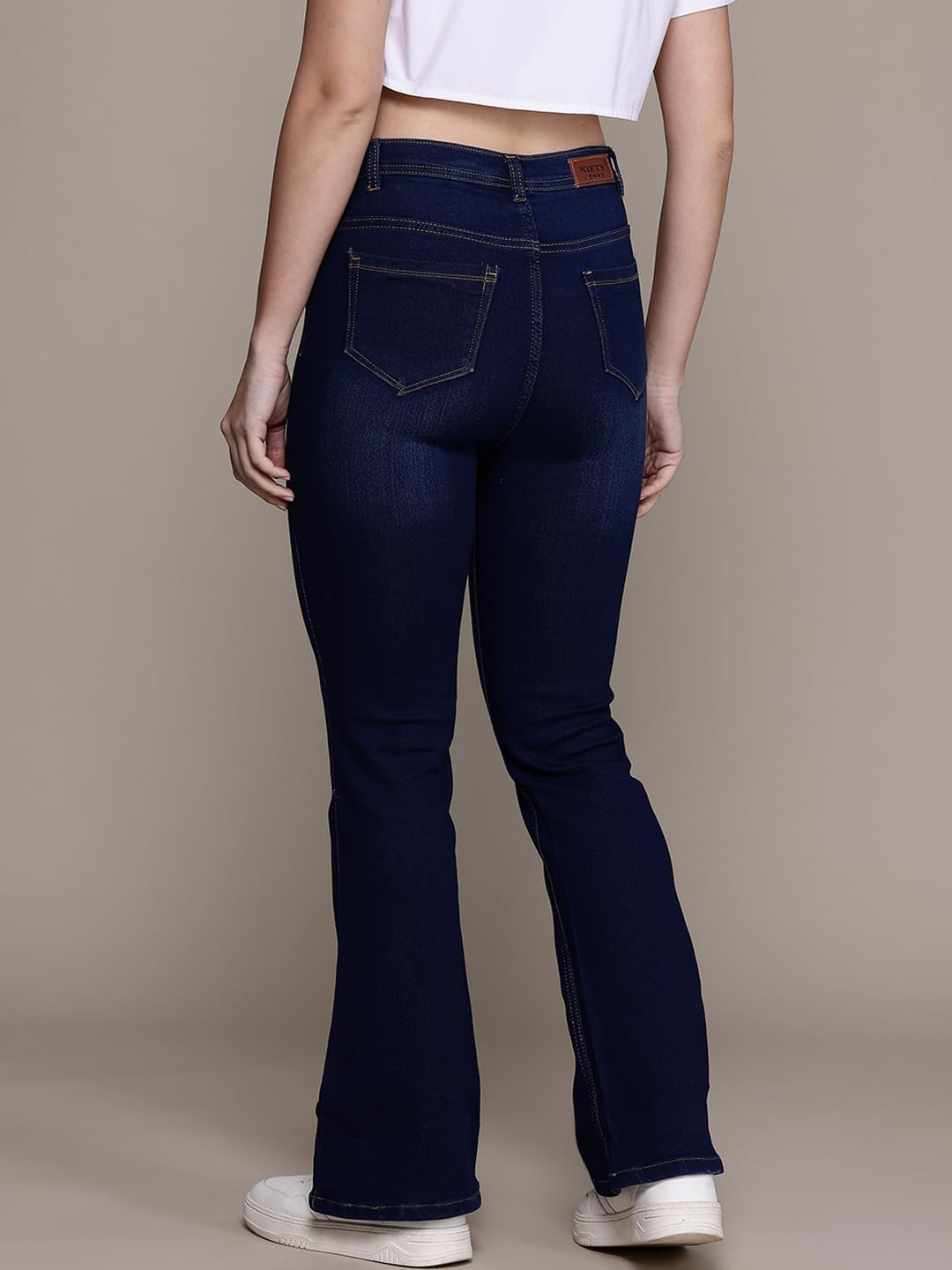 Nifty Women's Denim High Waist Bootcut Jeans - Blue - Image 5