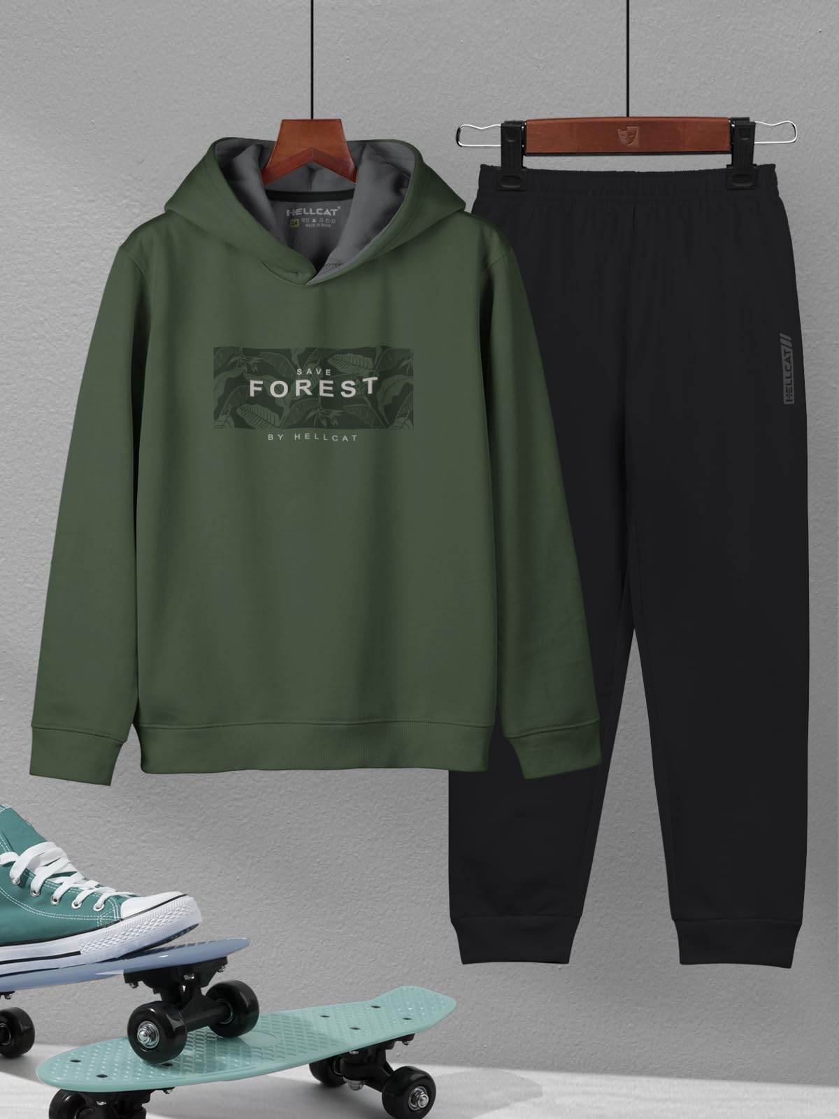 HELLCAT Boys Clothing Set - Olive Black - Image 2