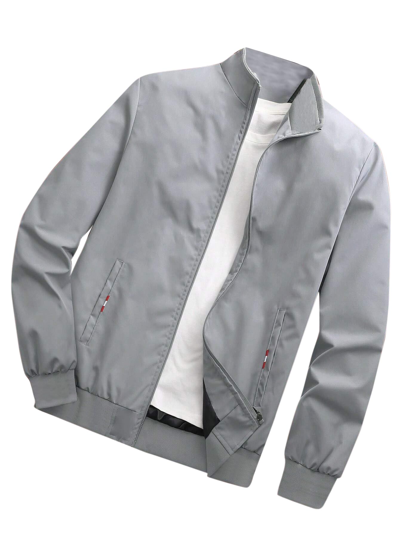 TAGAS Men's Grey Quilted Windbreaker Jacket