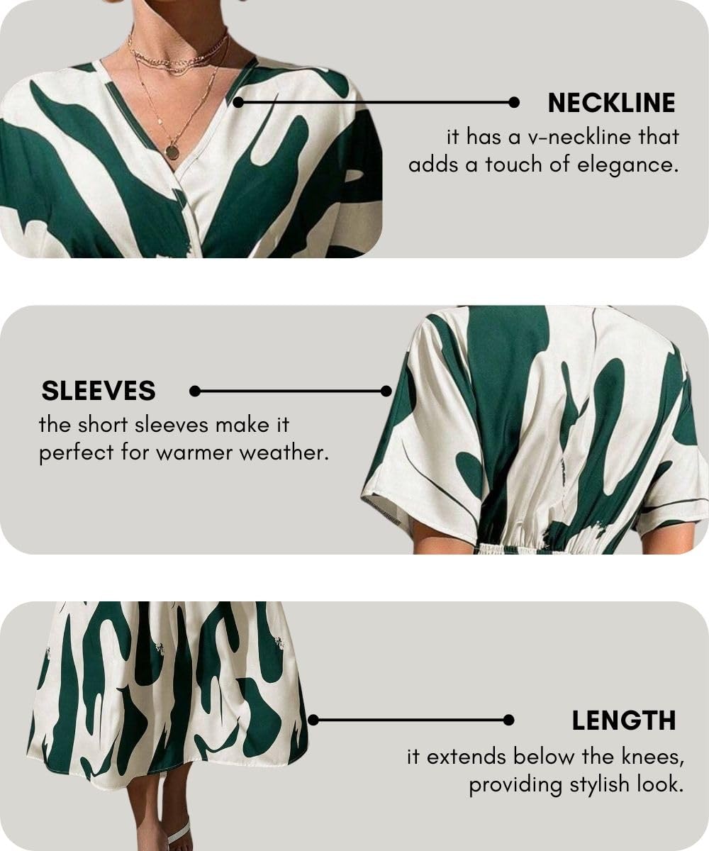 Leriya Fashion Women's Green Midi Dress - Image 2