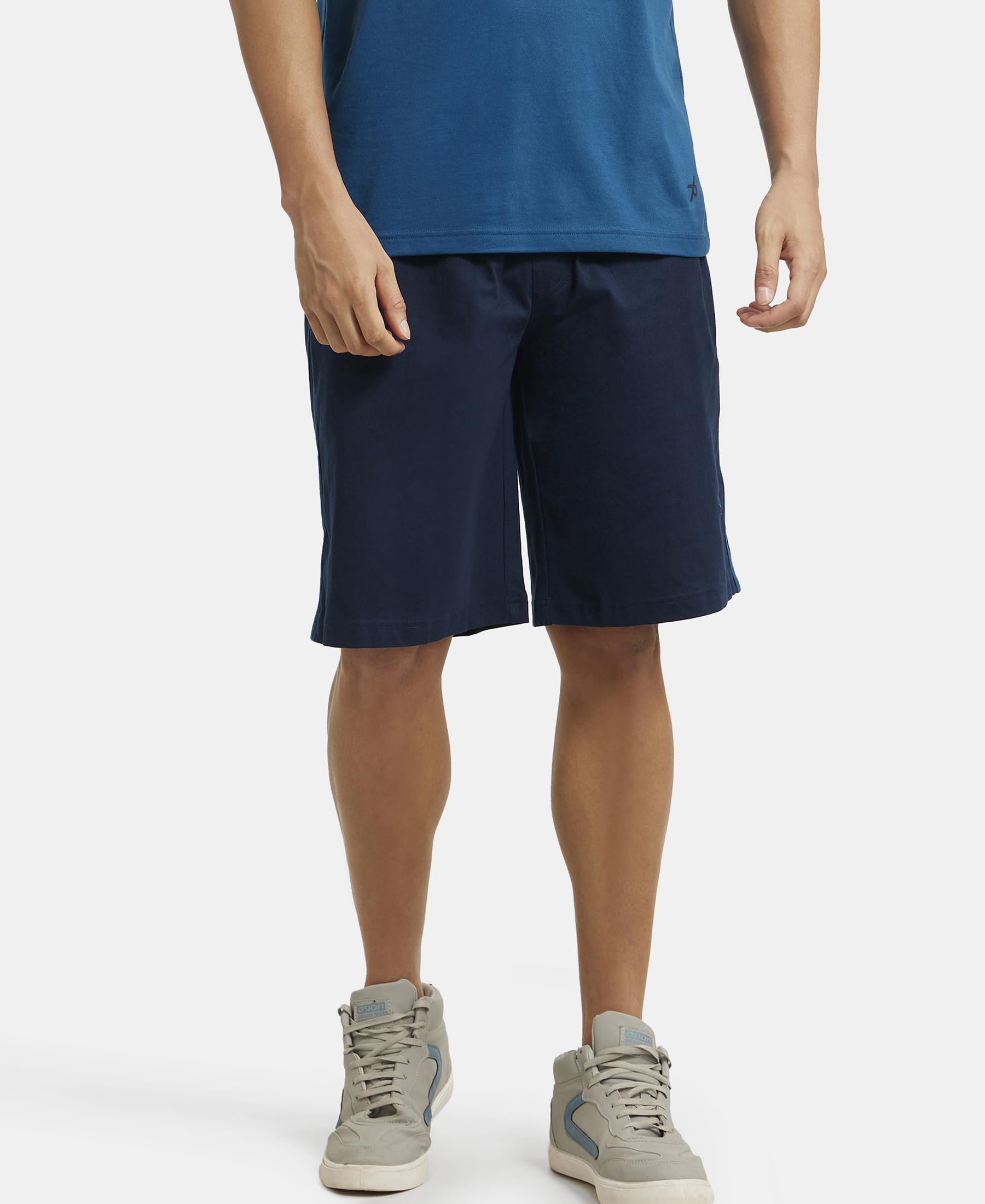 Jockey Men's Cotton Shorts - Navy & Teal - Image 5