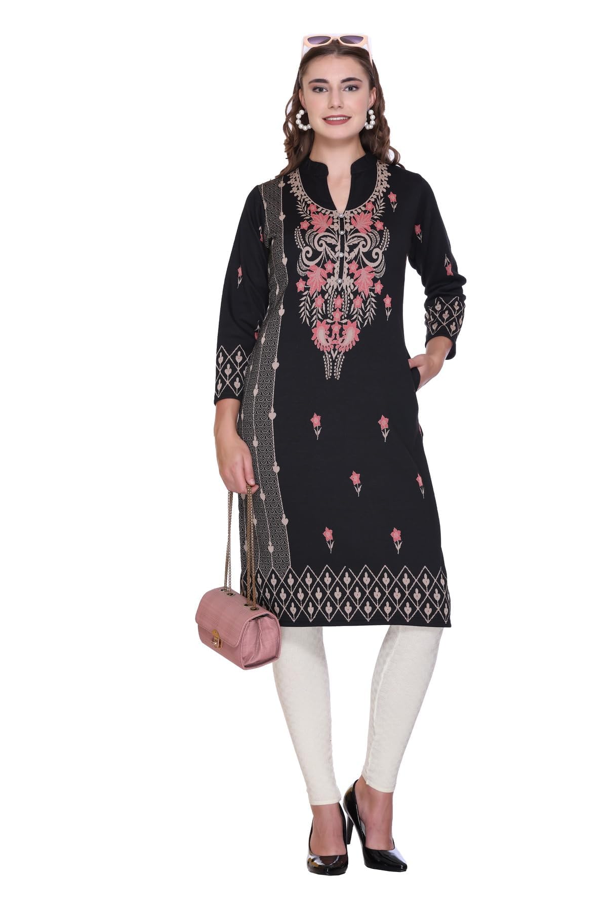 Rosary Women's Woolen Kurti - Black