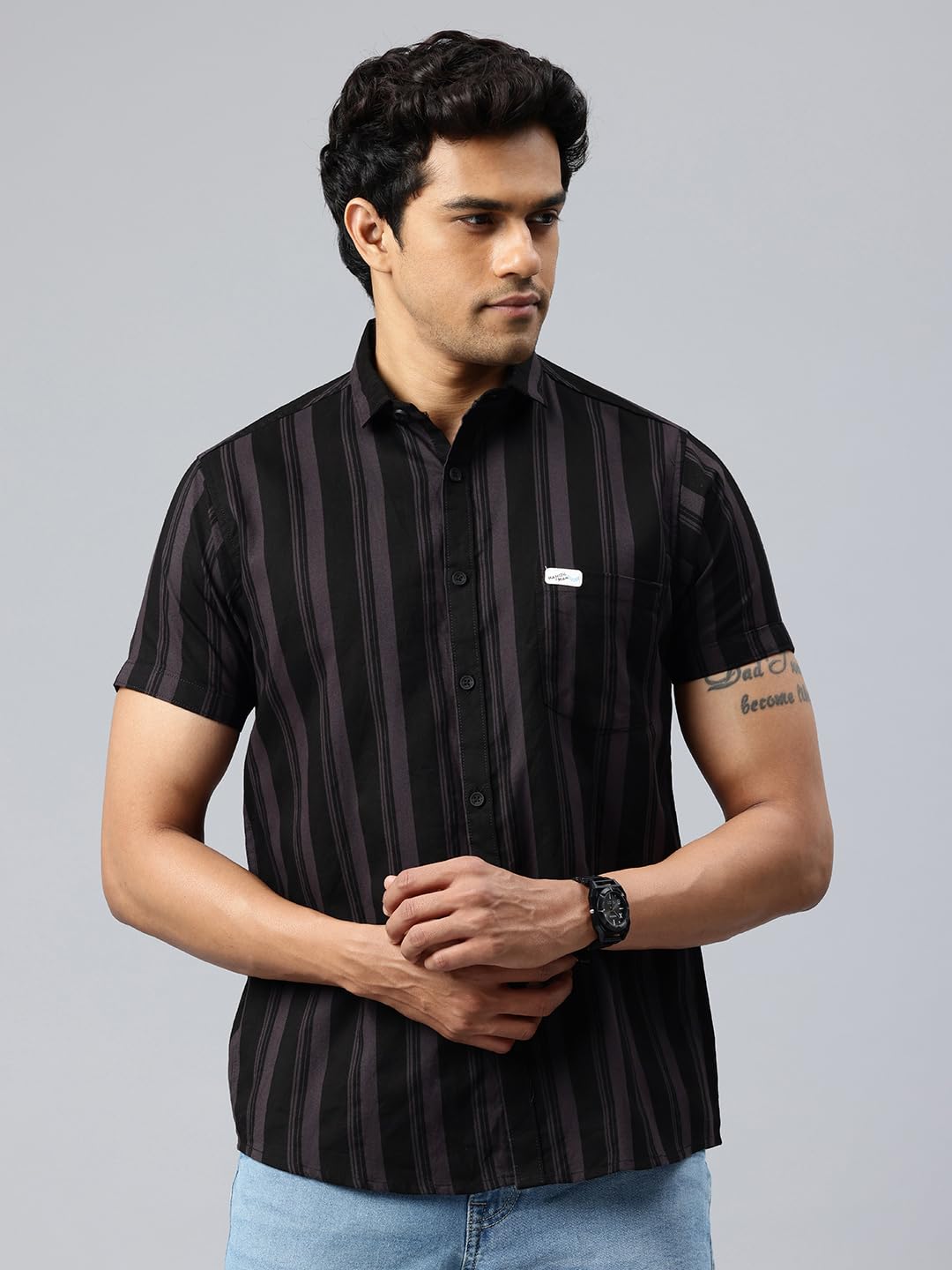 Majestic Man Casual Shirt - Dark Grey - Image 2