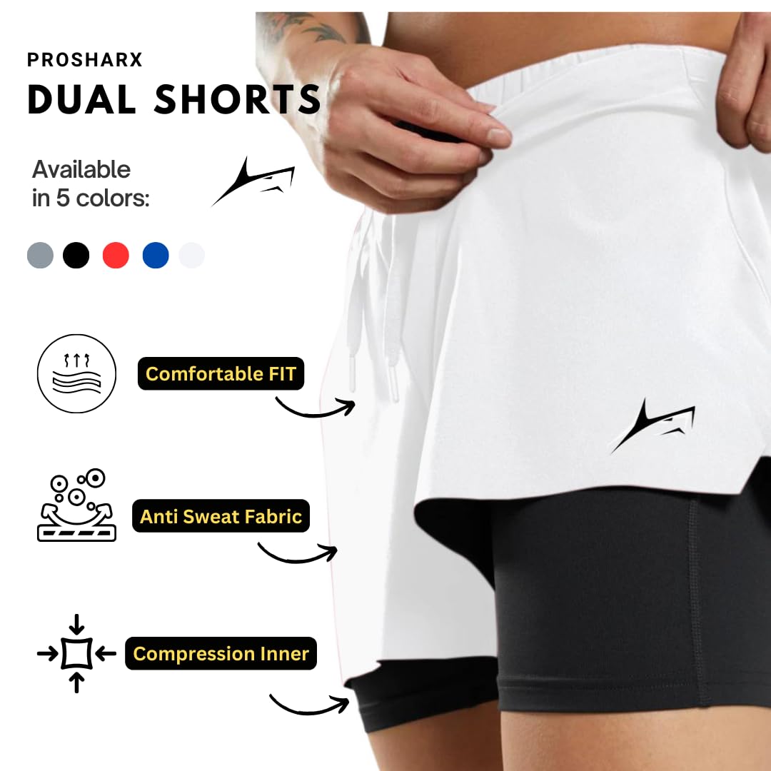 PROSHARX Men's Dual Layer Running Shorts - Image 3