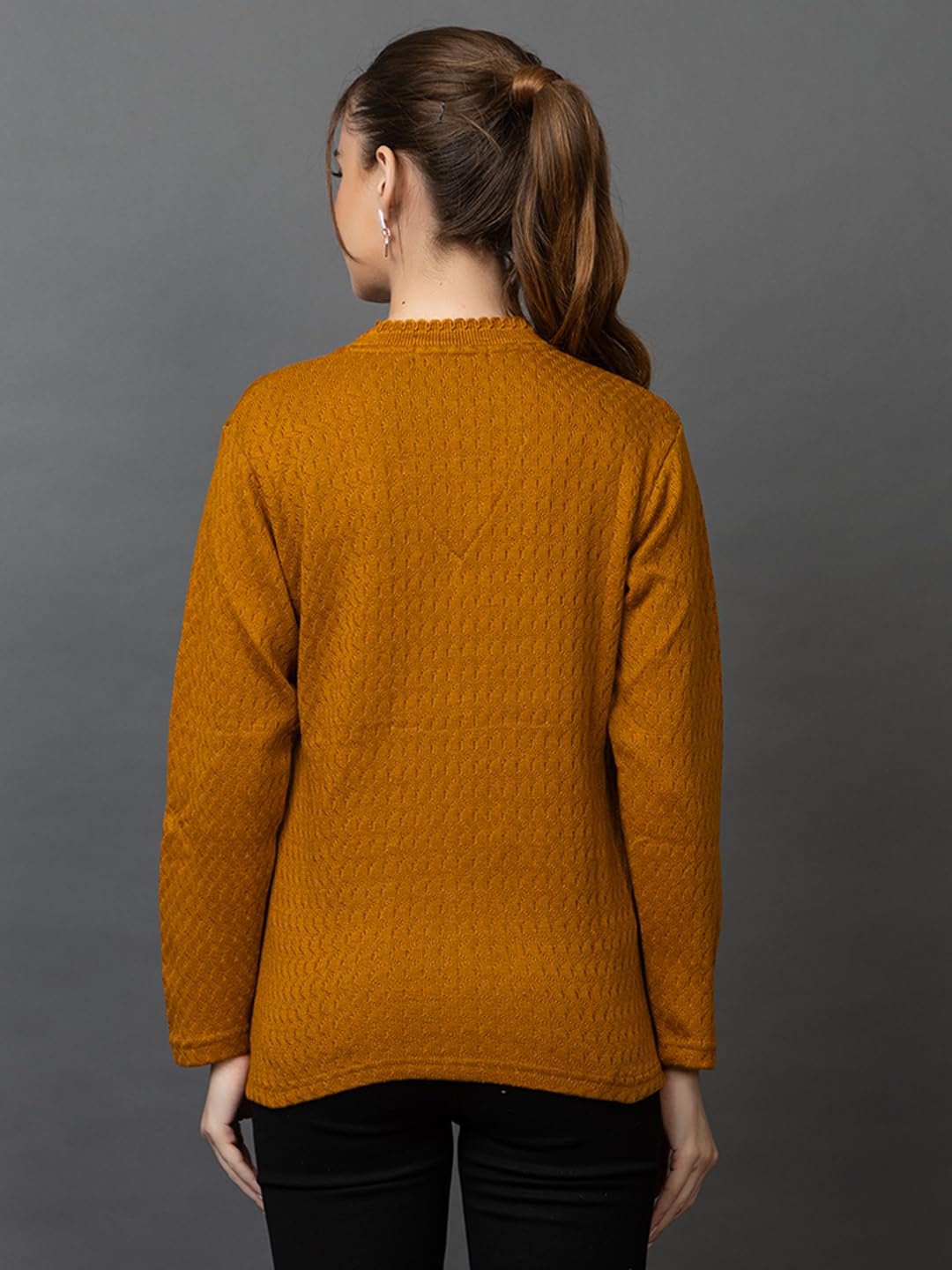 Prashar Women's Woolen V-Neck Cardigan - Gold - Image 2