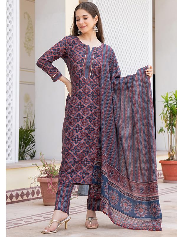Vaamsi Blue Ethnic Kurta Set for Women - Image 2