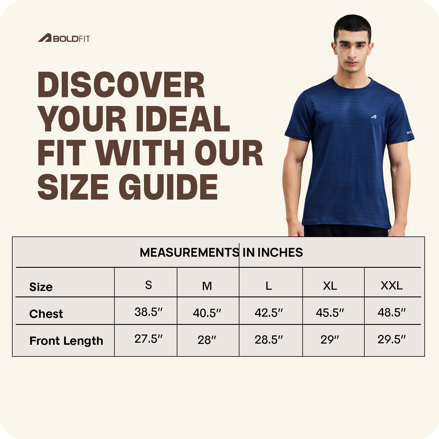 Boldfit Men's Navy Gym T-Shirt - Image 5