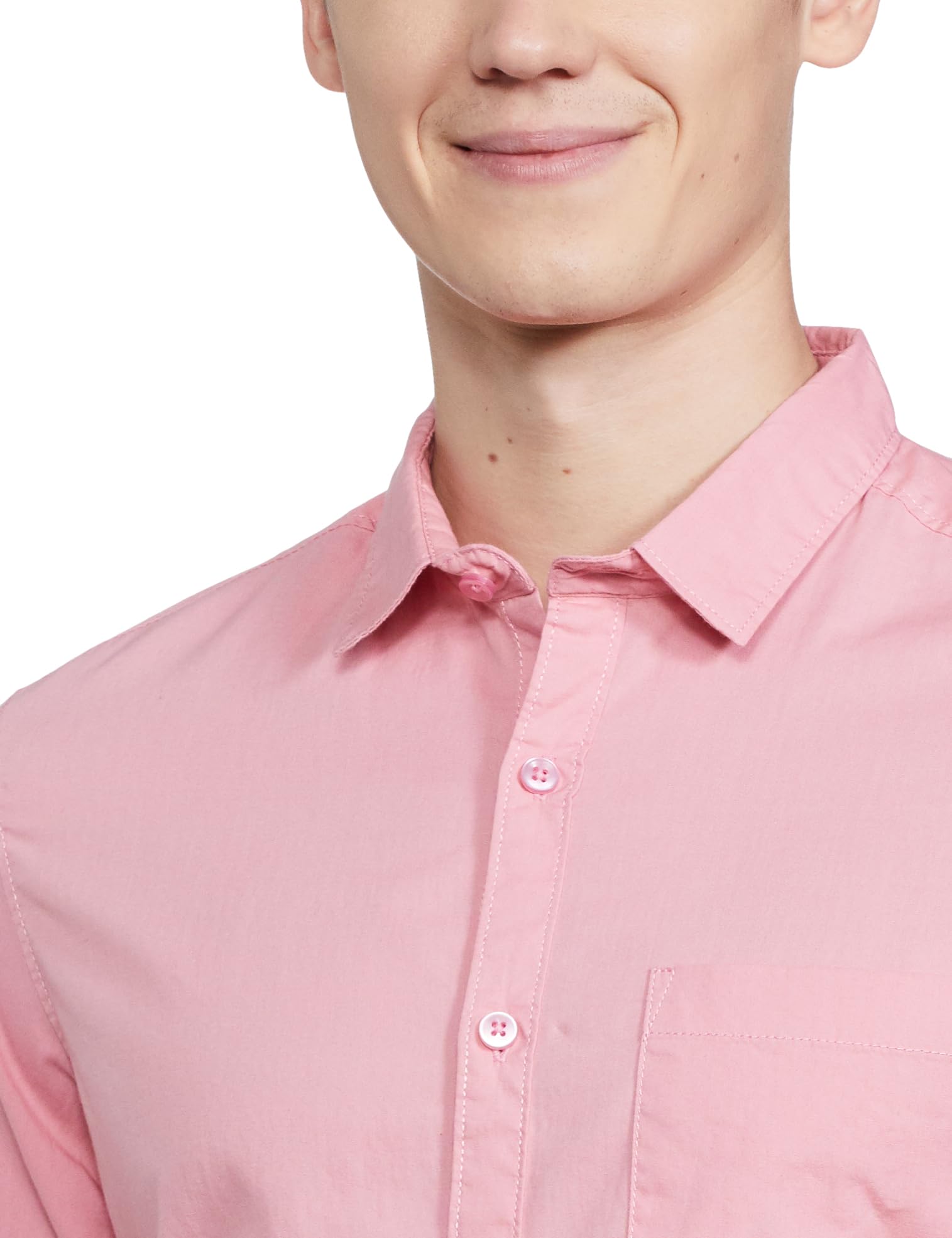 The Indian Garage Co Men's Cotton Slim Fit Shirt - Bubblegum Pink - Image 3