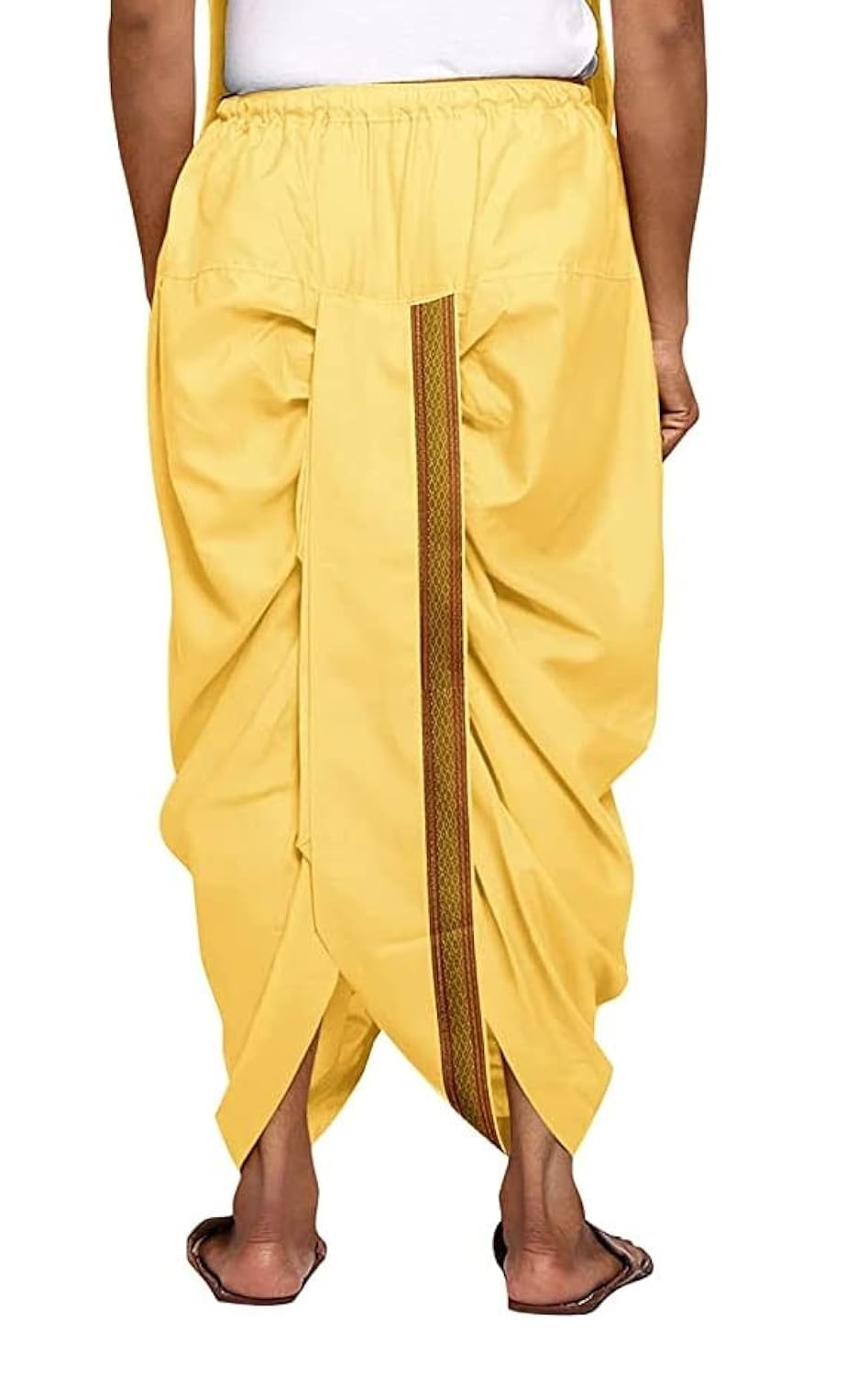 Rameshwaram Fabrics Men's Light Yellow Dhoti