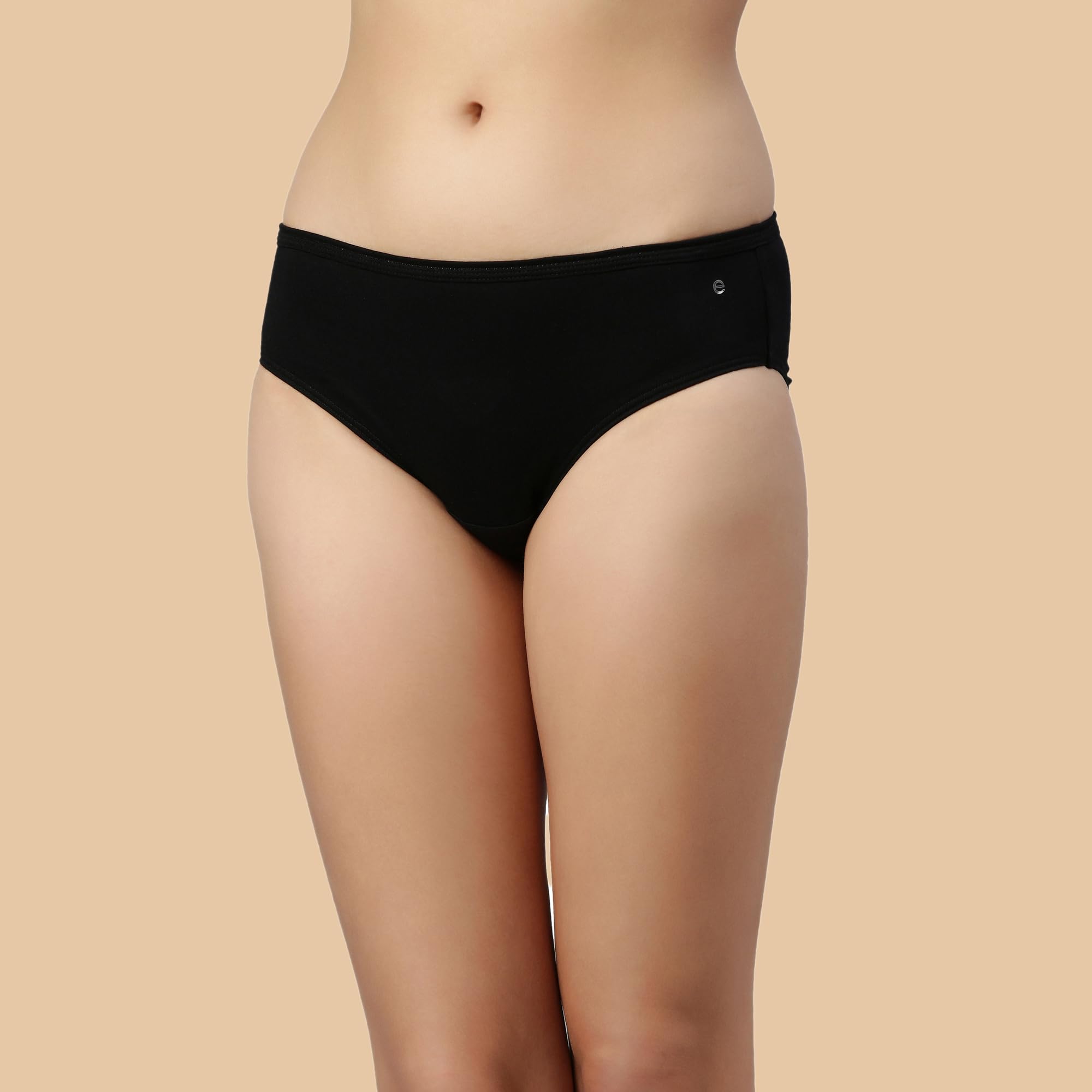 Enamor Women's Pure Cotton Hipster Panties - Black - Image 5
