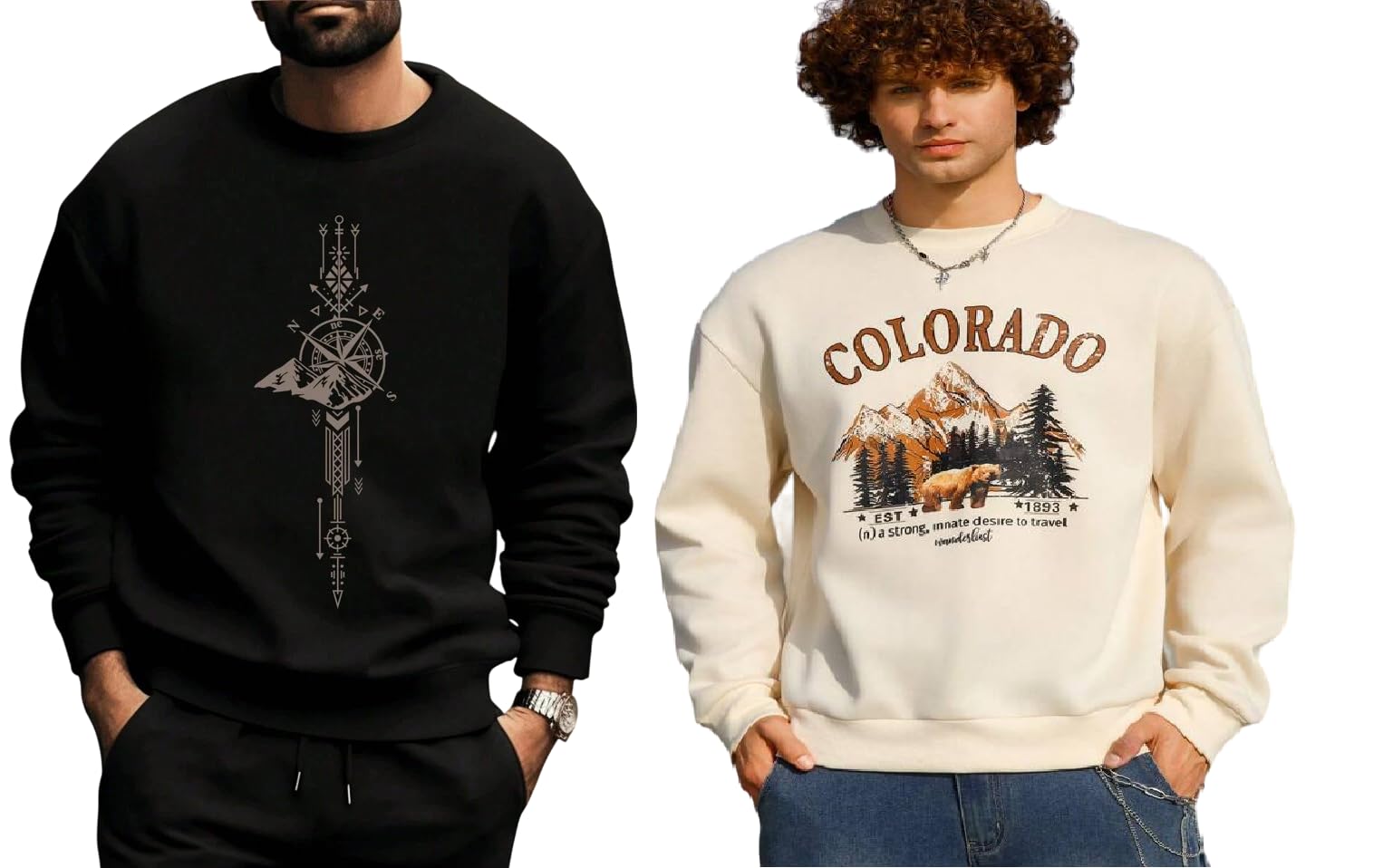 TAGAS Men's Vintage Mountain Sweatshirt