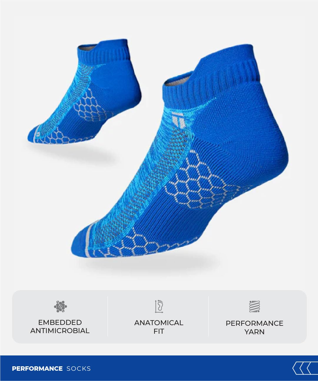 TEGO Trail Light Nylon Ankle Socks for Men & Women - Blue Grey - Image 3