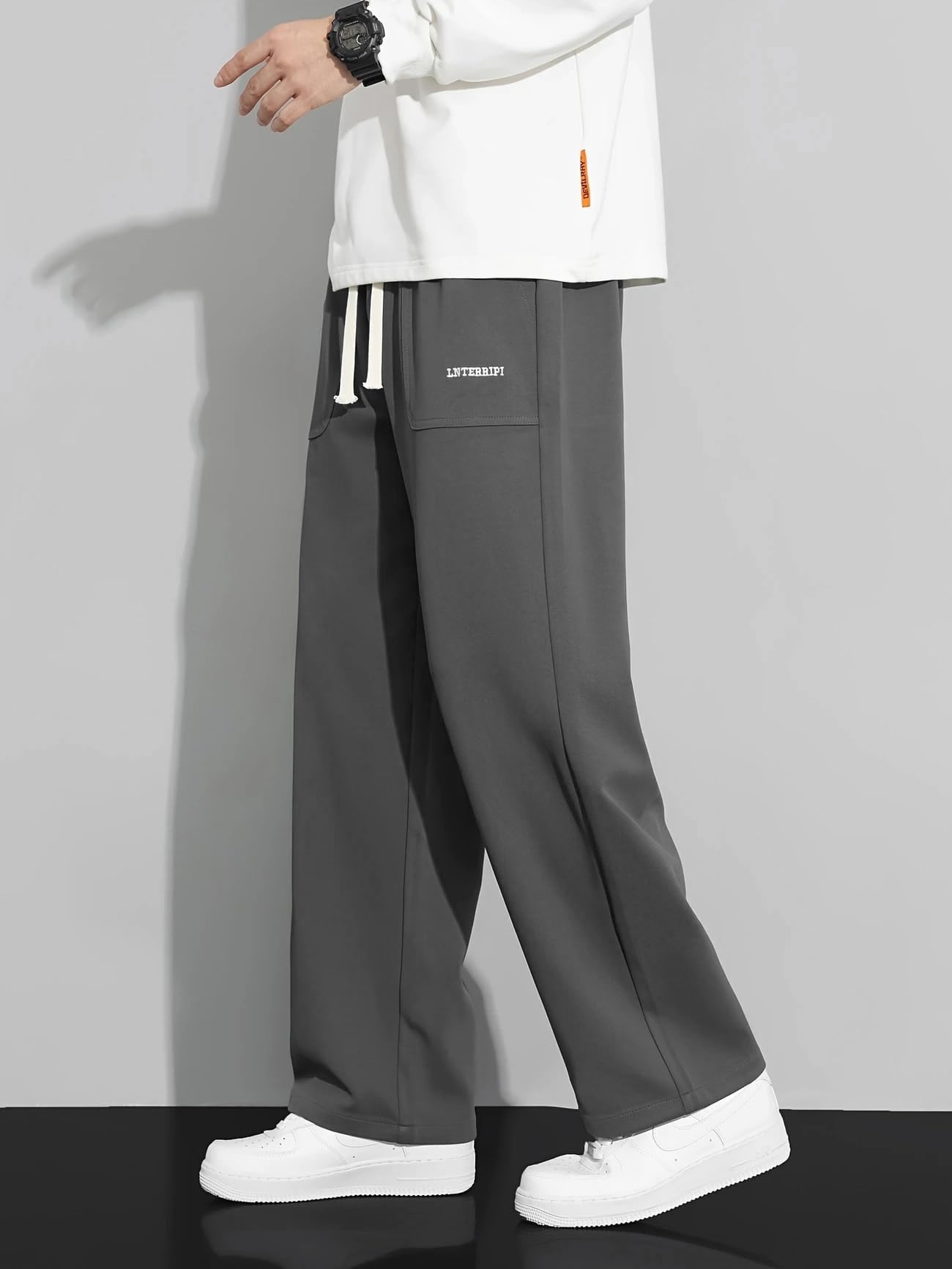 Samfor Men's Baggy Track Pants - Dark Grey - Image 3