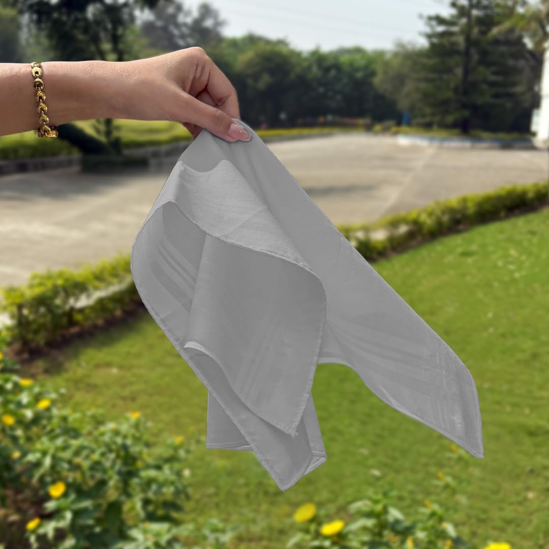 HEELIUM Bamboo Handkerchief for Men & Women - White - Image 4