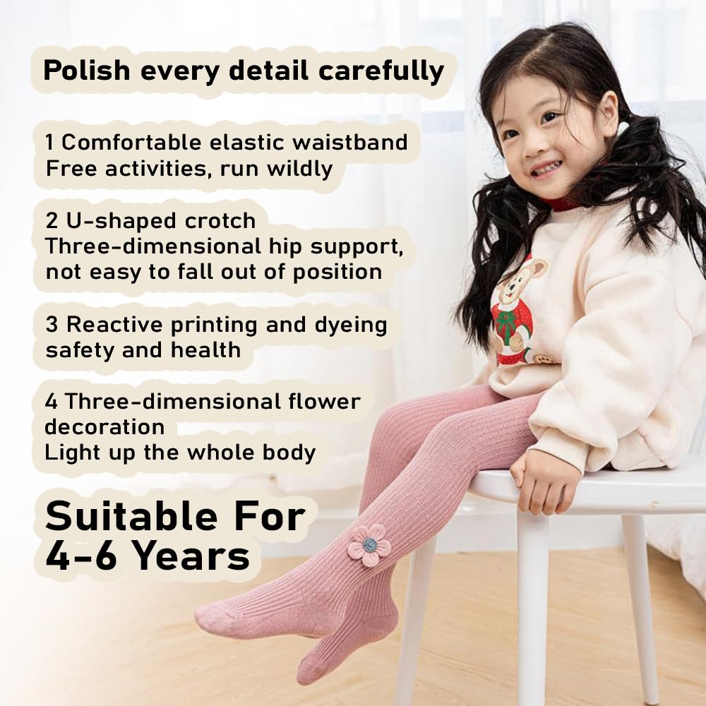 SYGA Girls Soft Cotton Leggings - Pink - Image 4