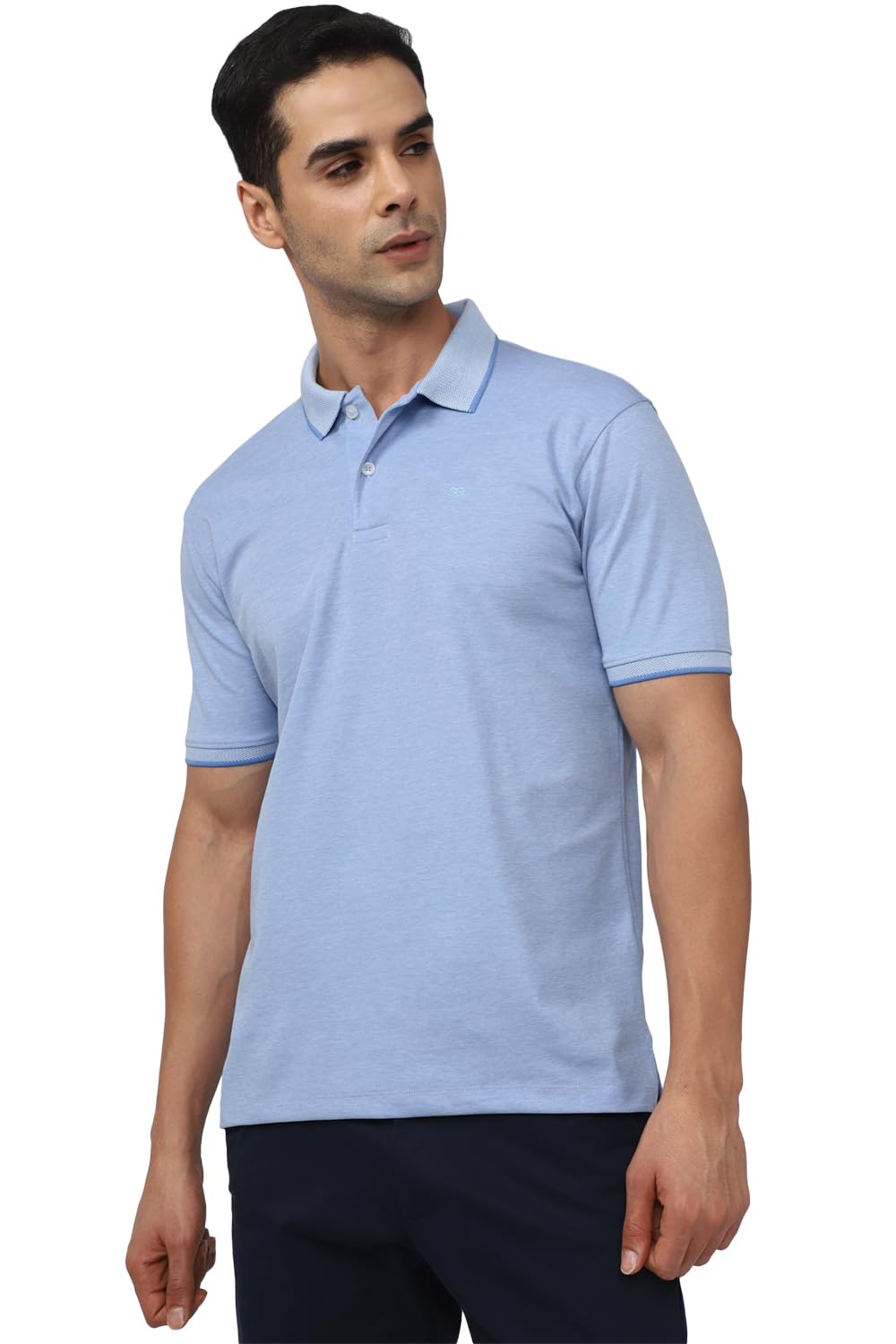 Peter England Men Polo T-Shirt - Light Blue