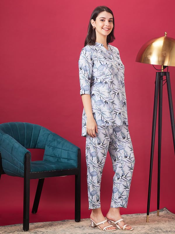 GarbGlide Women Maternity Top & Pyjama Set - Blues - Image 3