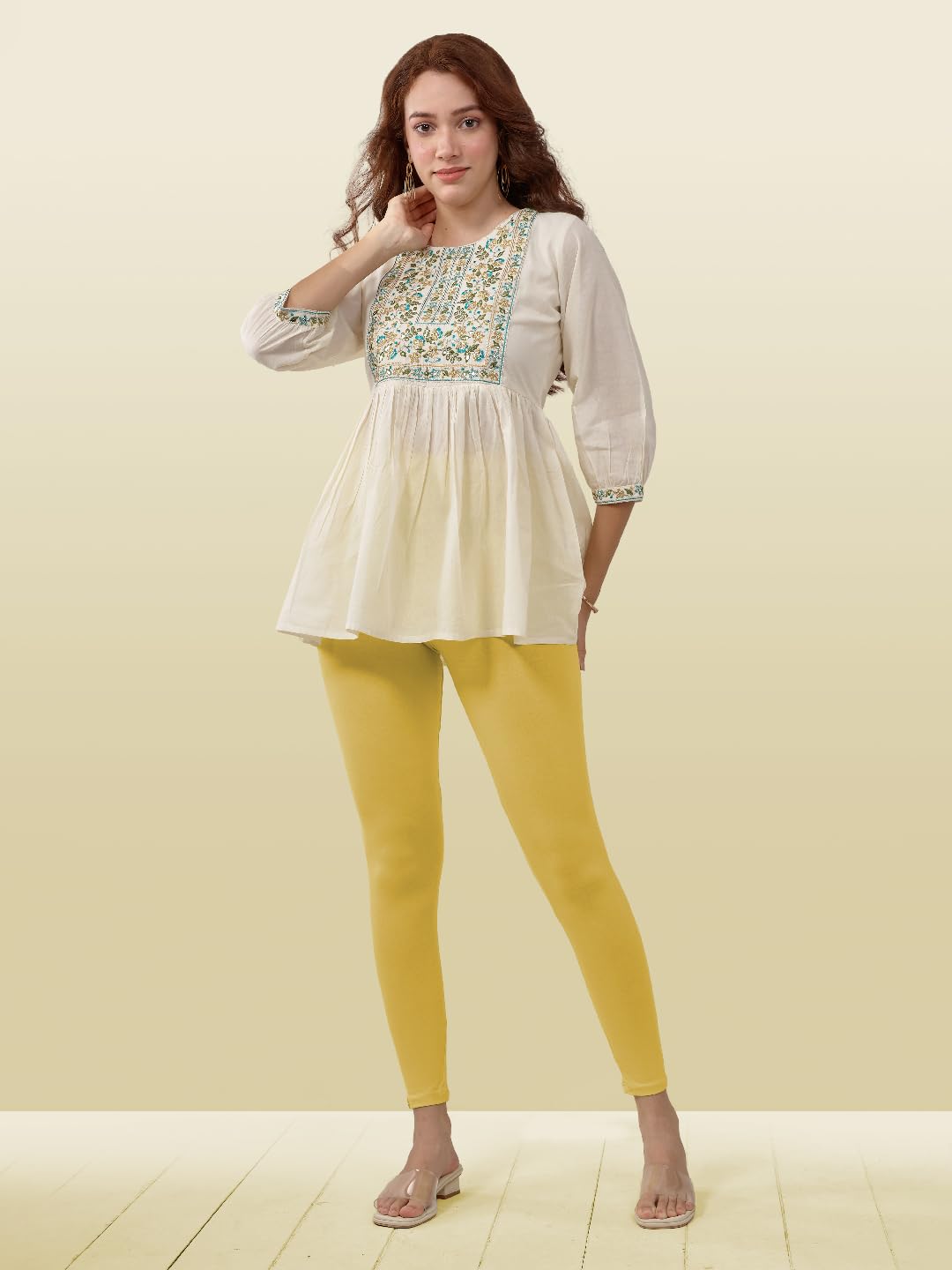 Lyra Women Solid Cotton Ankle Length Leggings - Image 5