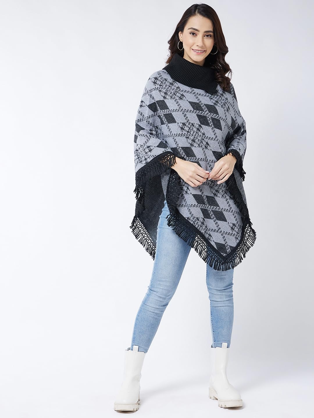 Pivl Wool Blend Poncho - Grey - Image 2