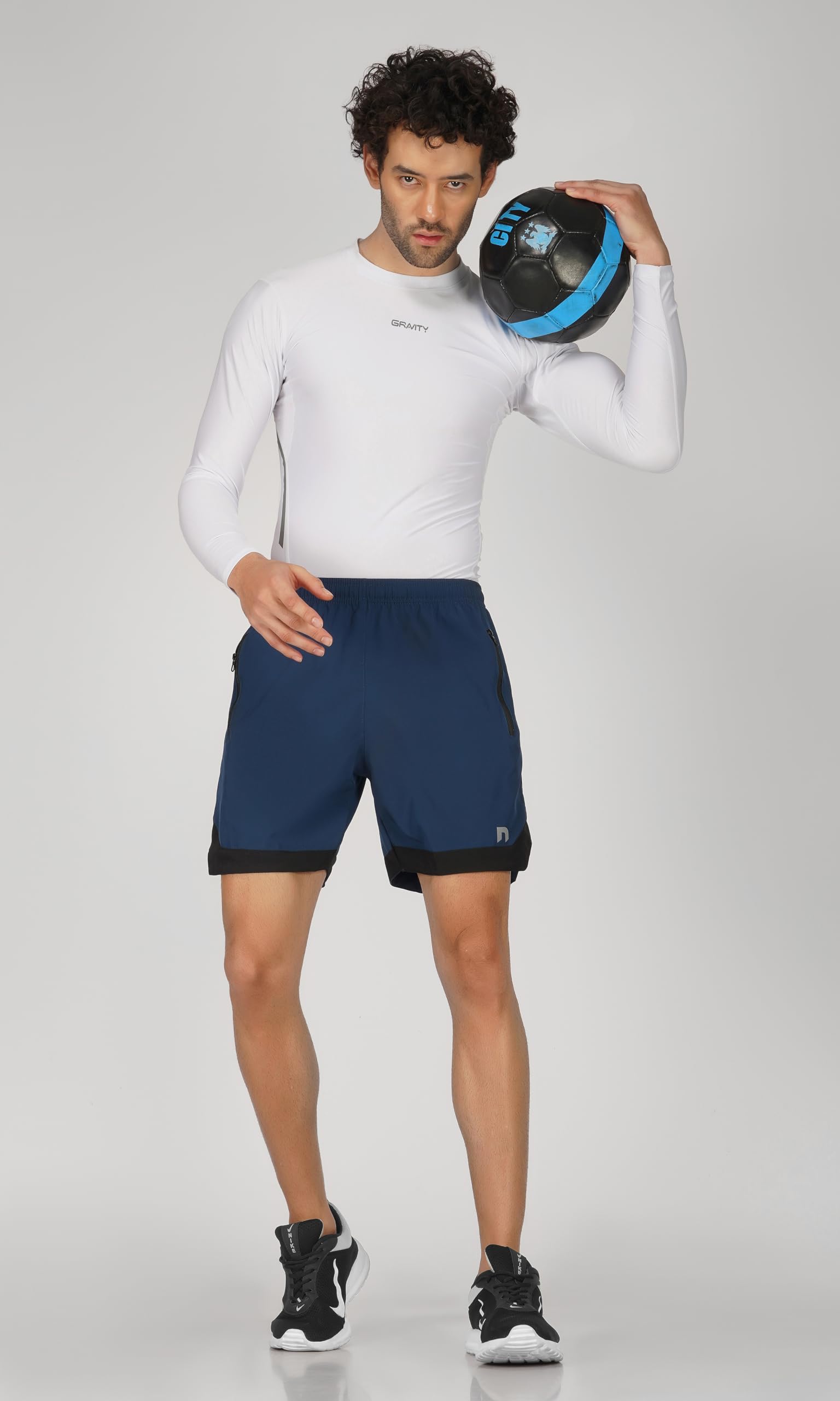 NEVER LOSE Men's Quick Dry Running Shorts - T-Blue - Image 5