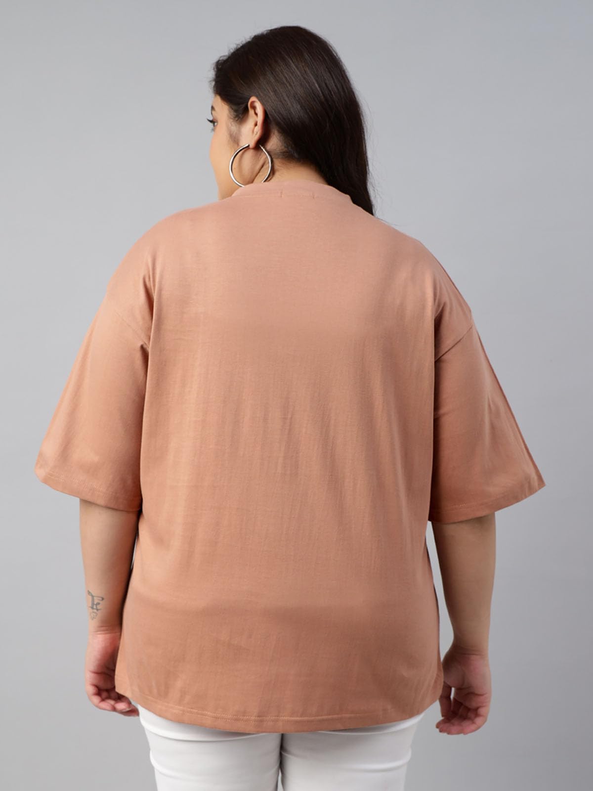 JUNEBERRY Cotton Solid Half Sleeve T-Shirt for Women - Image 4