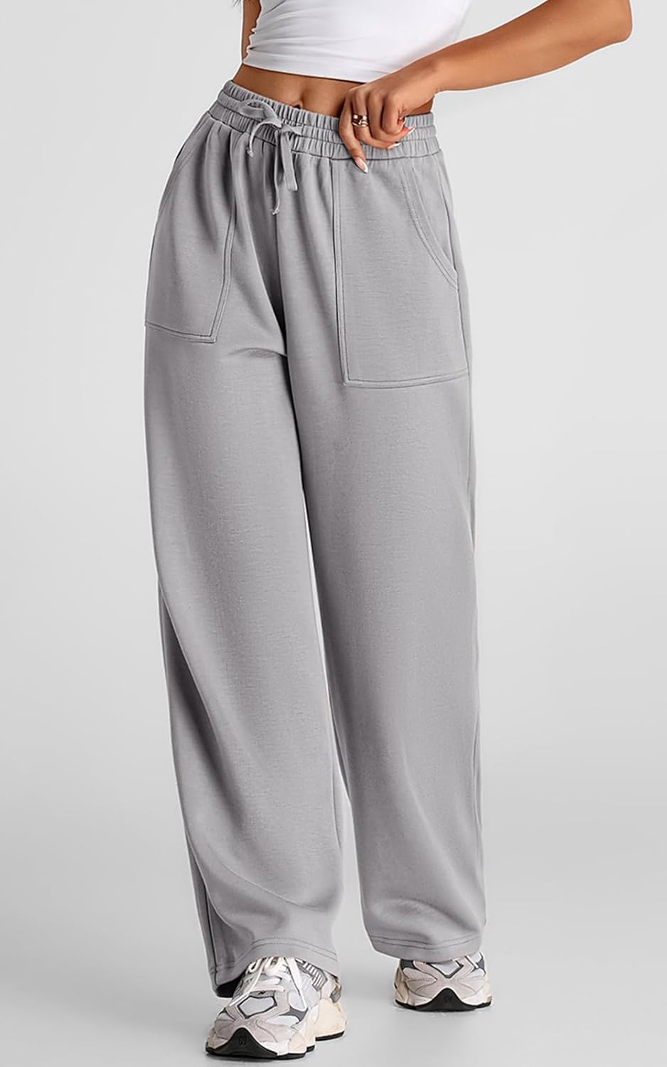 Q-RIOUS Women's Grey High Waisted Sweatpants - Image 2