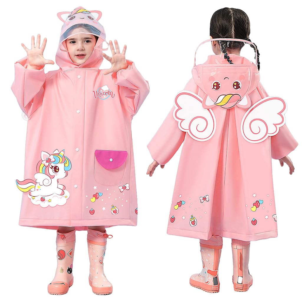 SNOWIE Kids Hooded Raincoat - Unicorn Print