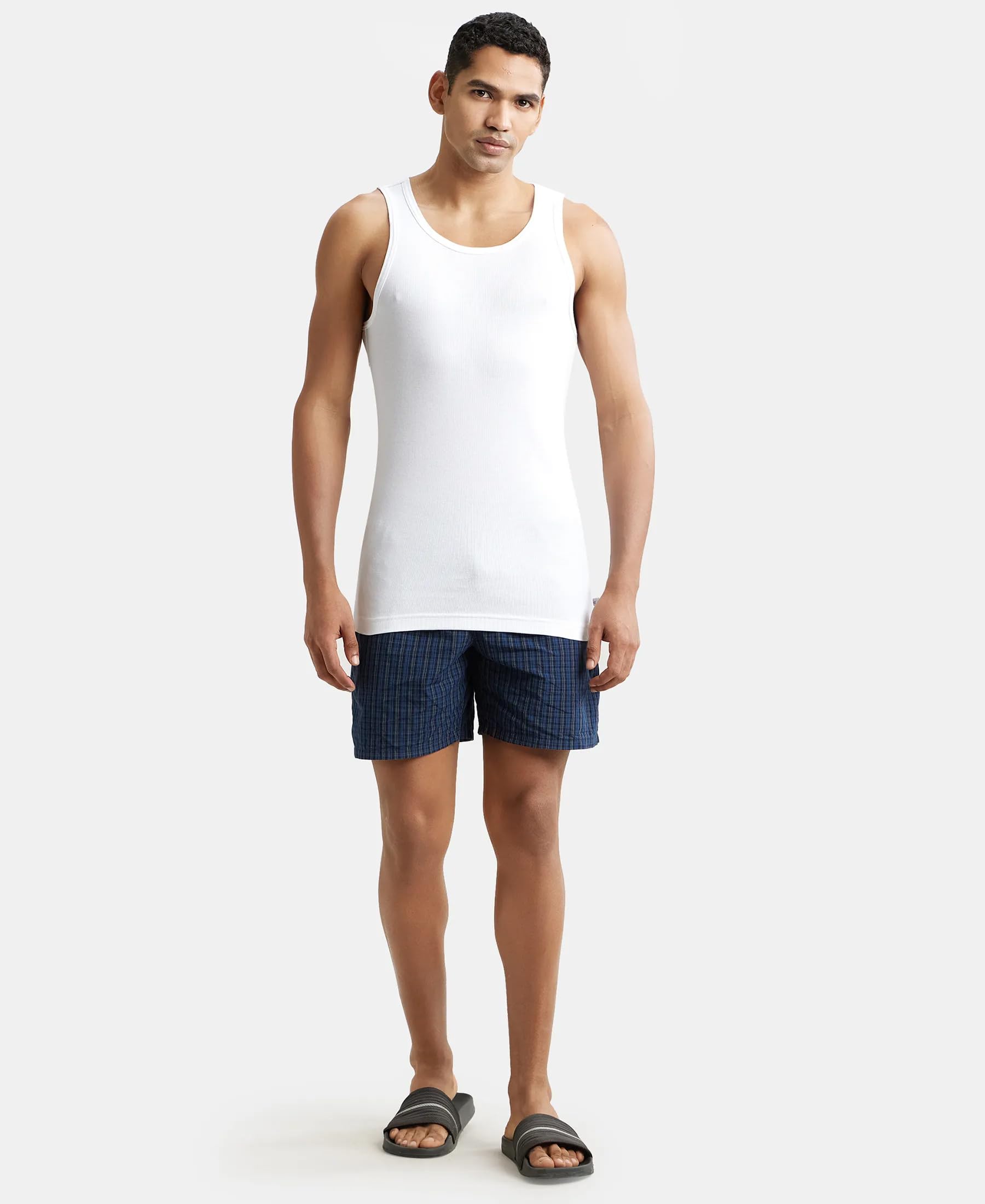 Jockey Men's White Cotton Rib Vest - Image 5