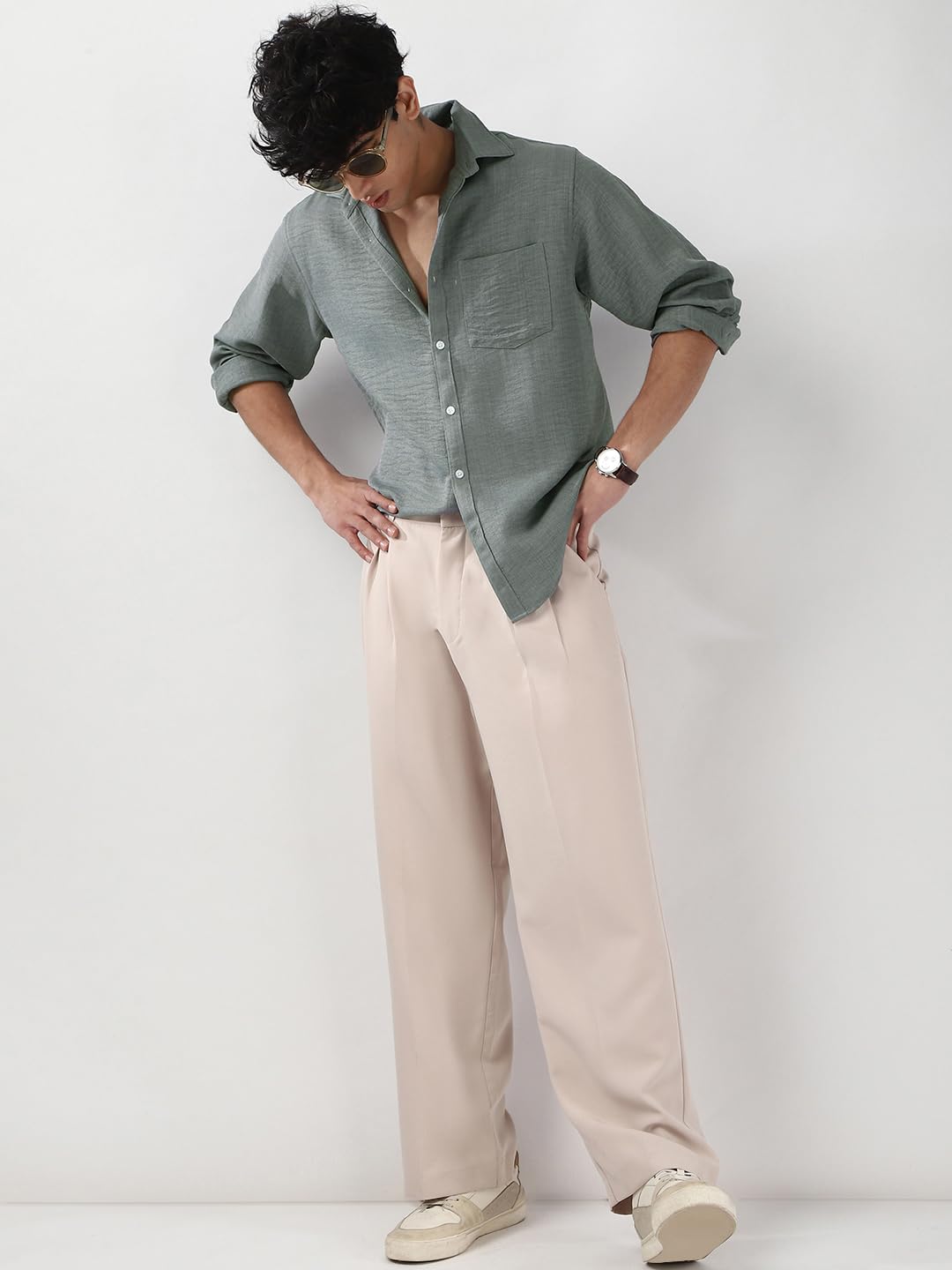 Urbano Fashion Men's Casual Shirt - Metallic Blue - Image 5