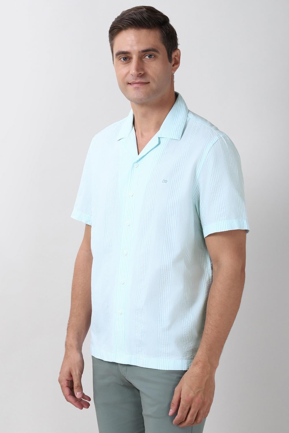 Peter England Men's Striped Shirt - Blue - Image 2