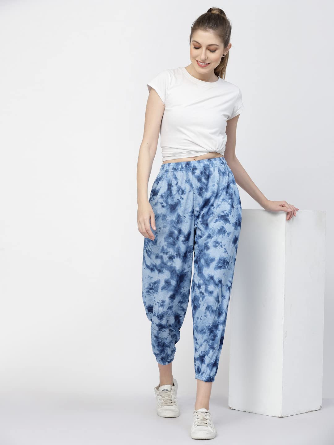 UZARUS Women's Printed Pyjamas Lounge Pants - Blue - Image 2