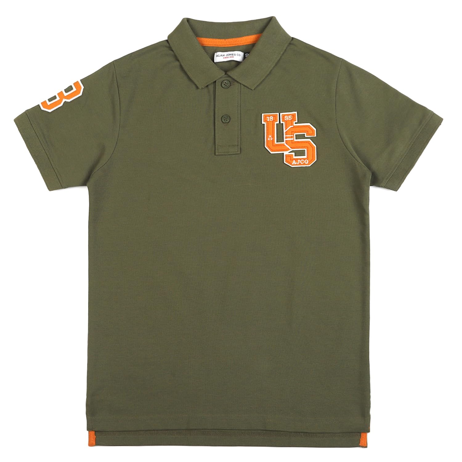 Alan Jones Boys Cotton Polo T-Shirt - Olive