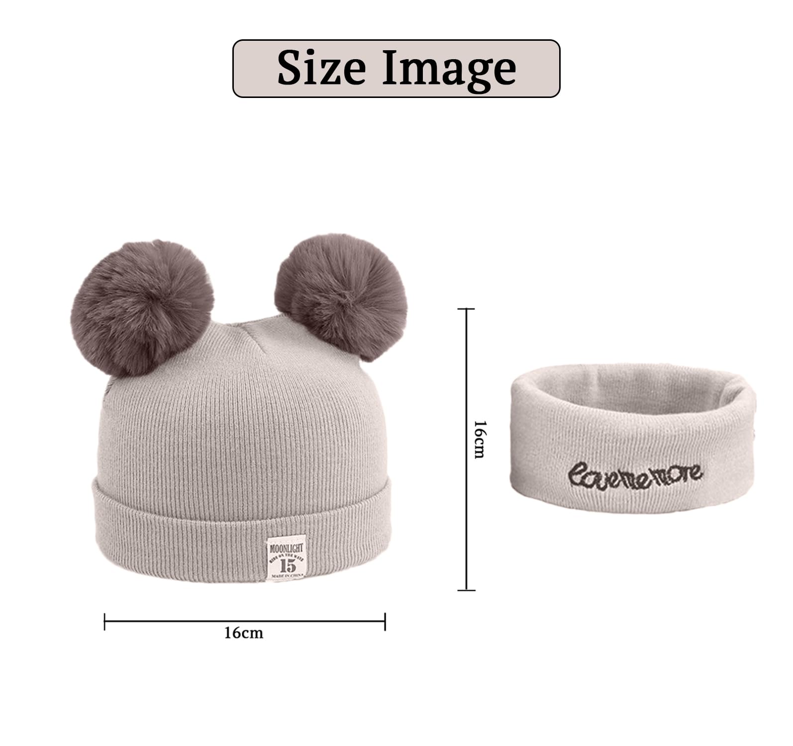 SYGA Unisex Baby Knit Cap - Beige - Image 4