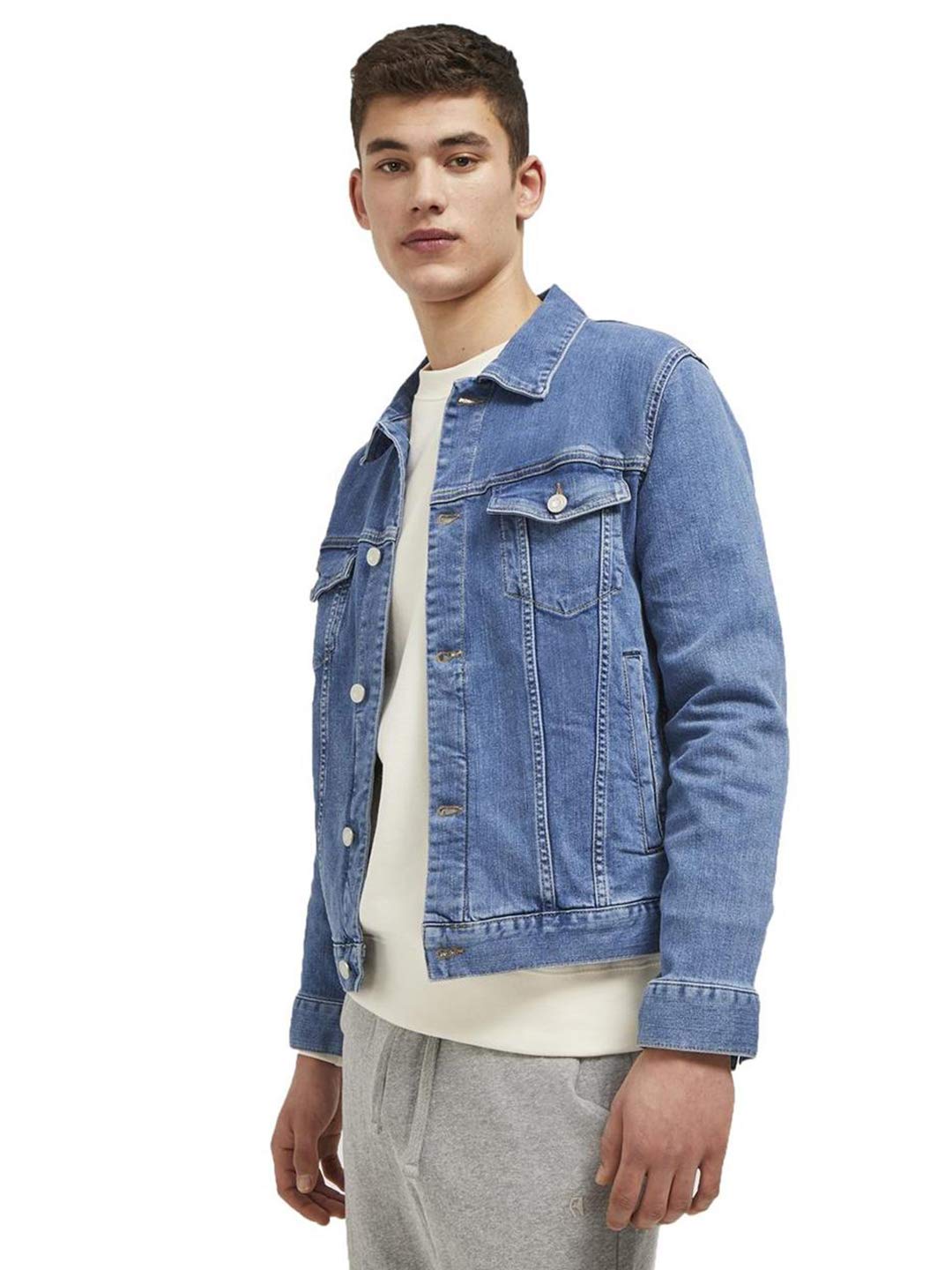 KOTTY Men's Denim Winter Jacket - Blue - Image 2