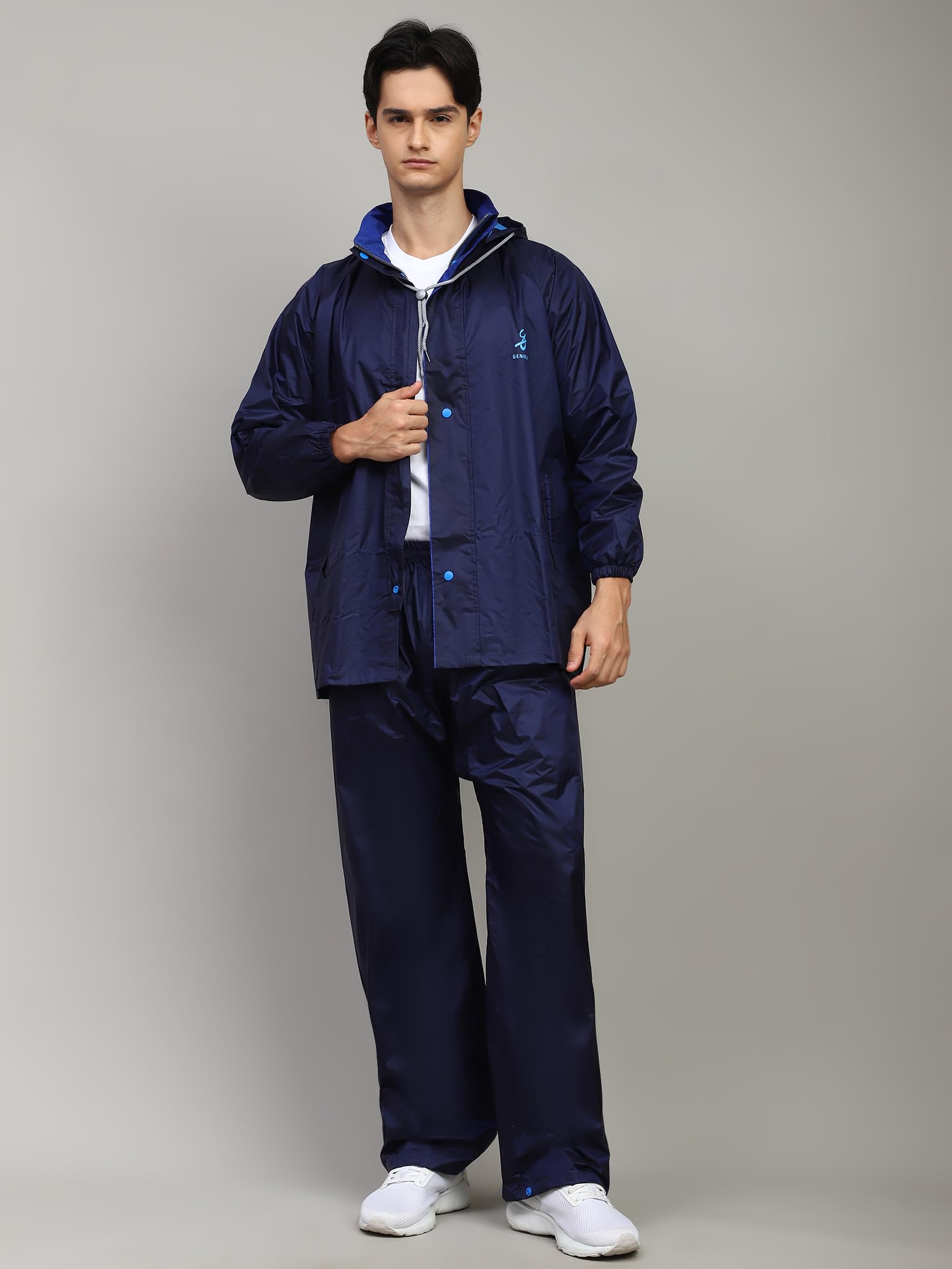 Shasmi Blue Rain Coat for Men Waterproof - Image 5