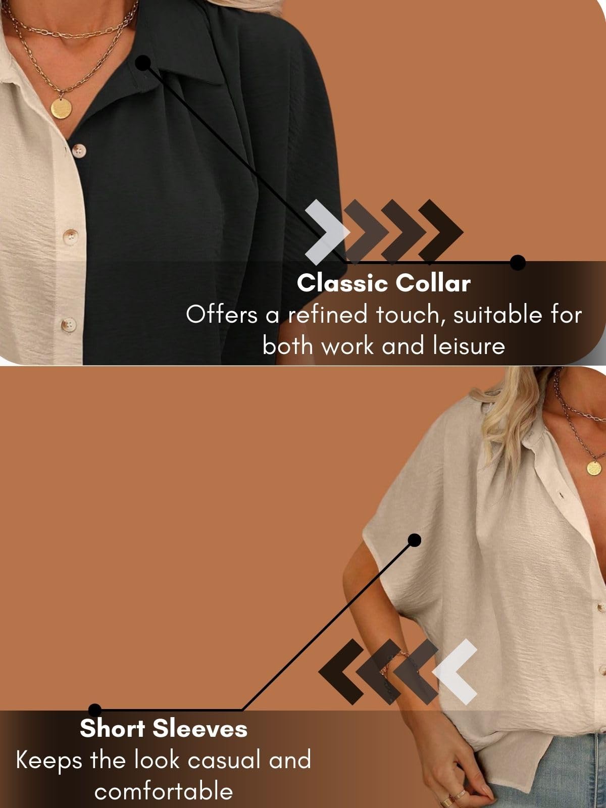 GRECIILOOKS Women's Batwing Sleeve Two-Tone Shirt - Image 5