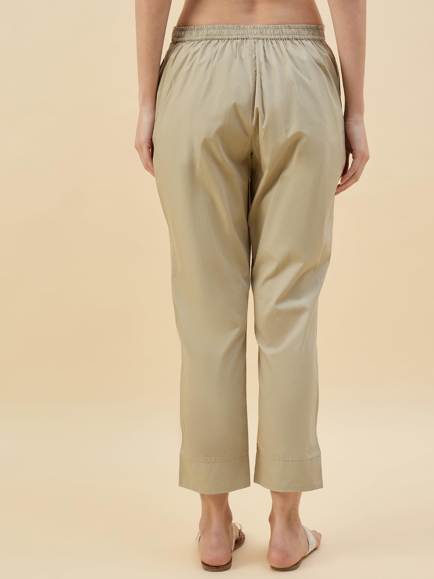 Nermosa Women Cotton Pant Elasticated Waist Trouser - Image 4