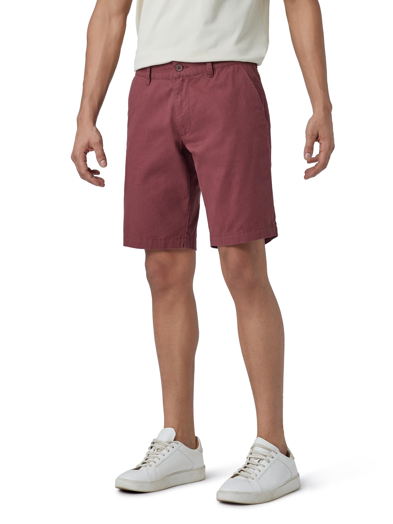 XYXX Men Twill Cotton Chinos Shorts - Brick Red - Image 5