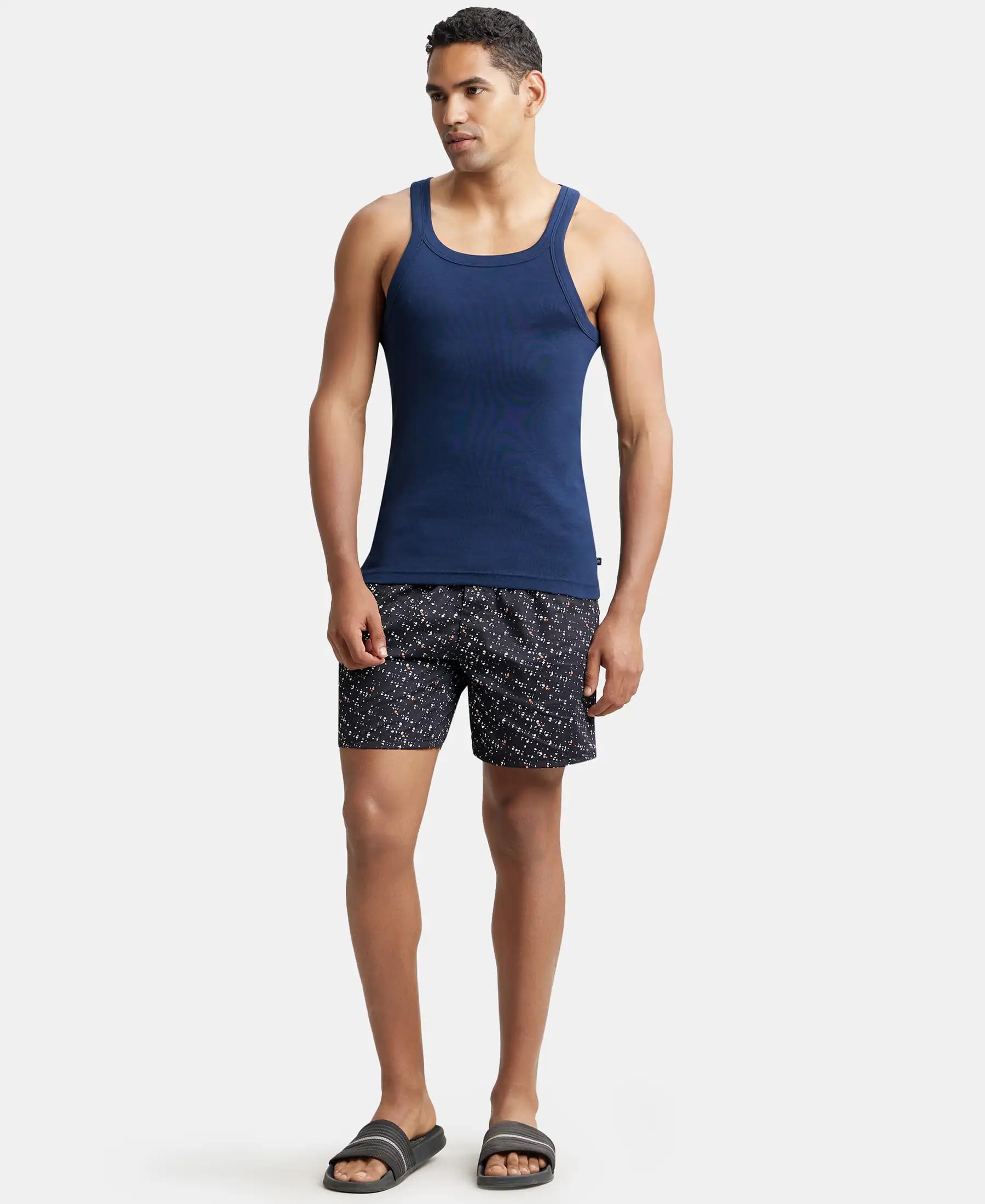 Jockey Men's Navy Cotton Rib Tank Top - Image 4