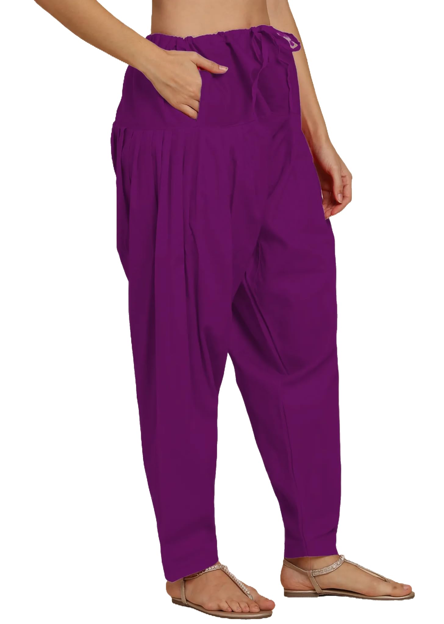 Purple Cotton Patiala Salwar for Women - Image 2