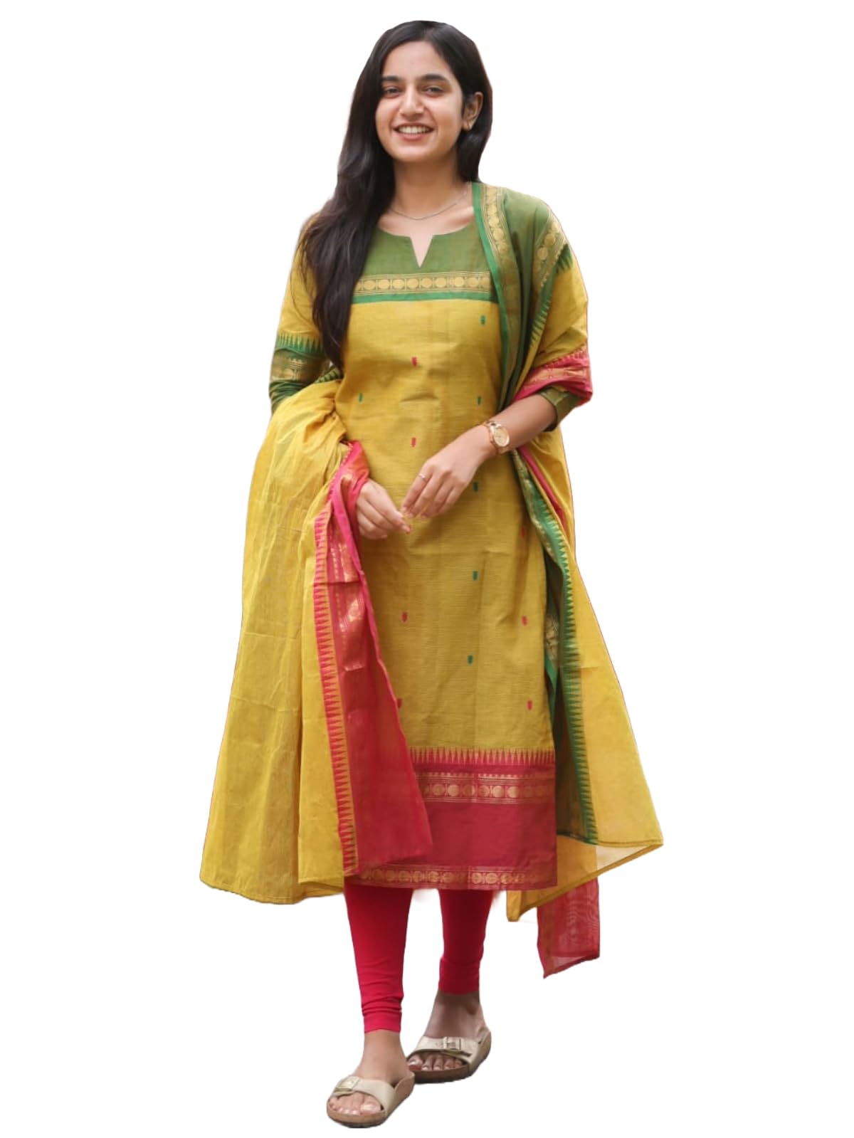 ANNI DESIGNER Yellow Rayon Kurta Set for Women