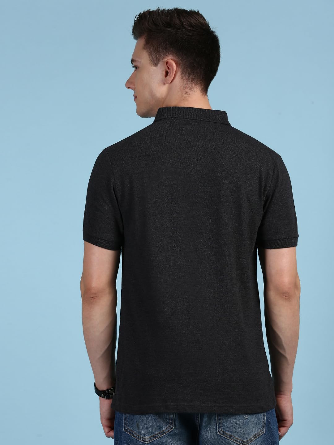 Lux Cozi Men Half Sleeve Casual T-Shirt - Black - Image 4