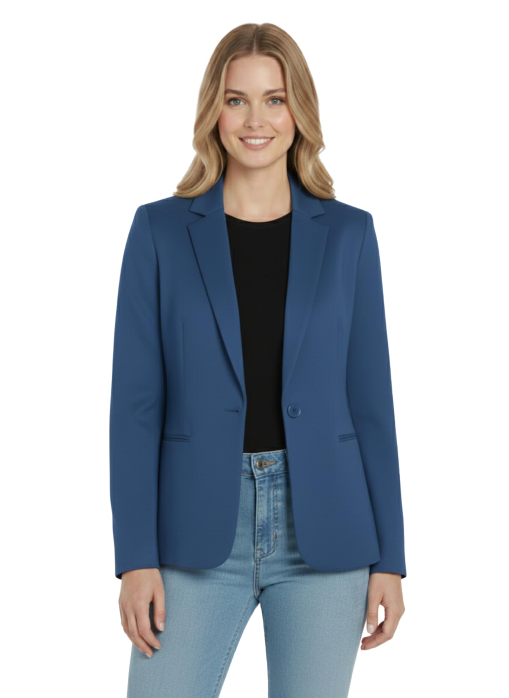 ROCKSY Light Blue Smart Casual Blazer for Women