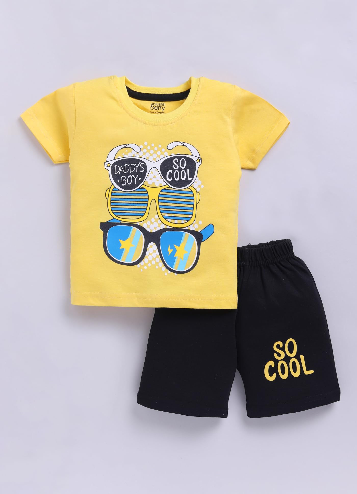Toonyport Boys T-Shirt and Shorts Set - Grey Yellow White - Image 3