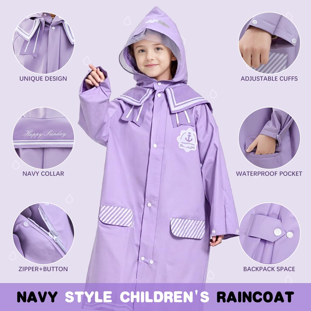 SNOWIE Kids Raincoat - Transparent Dinosaur Print - Image 5