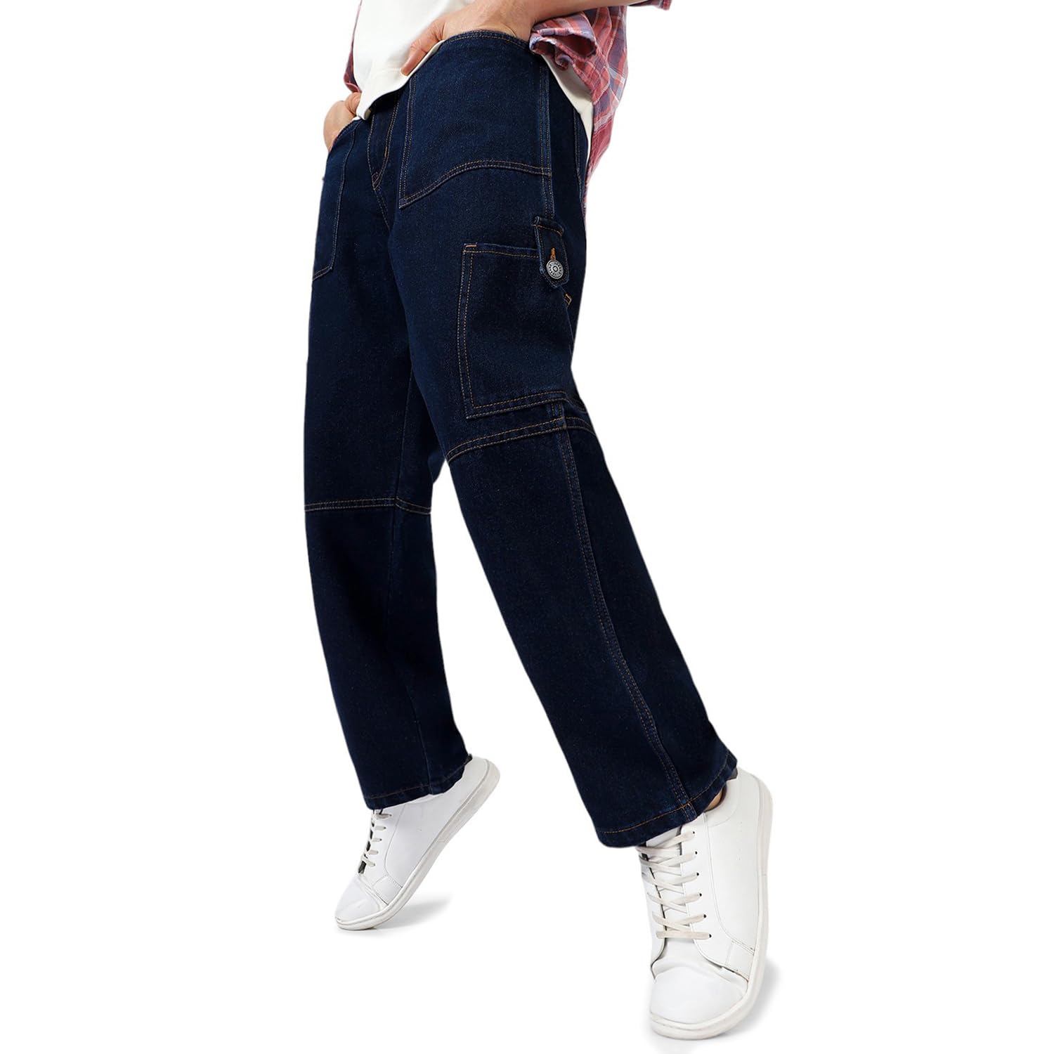 Urbano Fashion Men's Dark Blue Cargo Jeans