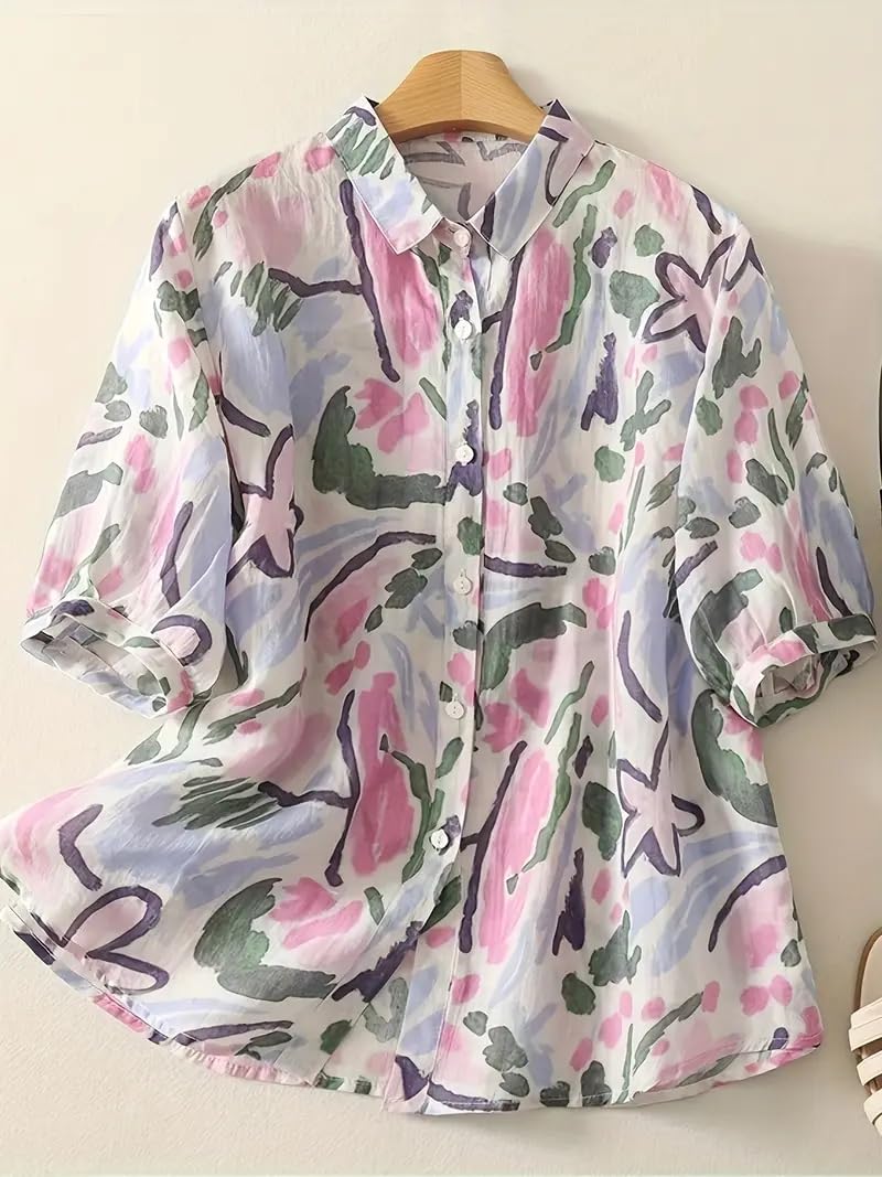 Gufrina Women's Casual Button-Down Shirt - Pink - Image 2