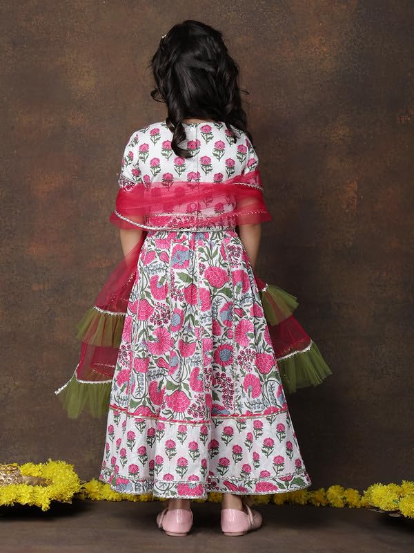 superminis Girls Lehenga Choli Set - Magenta - Image 5