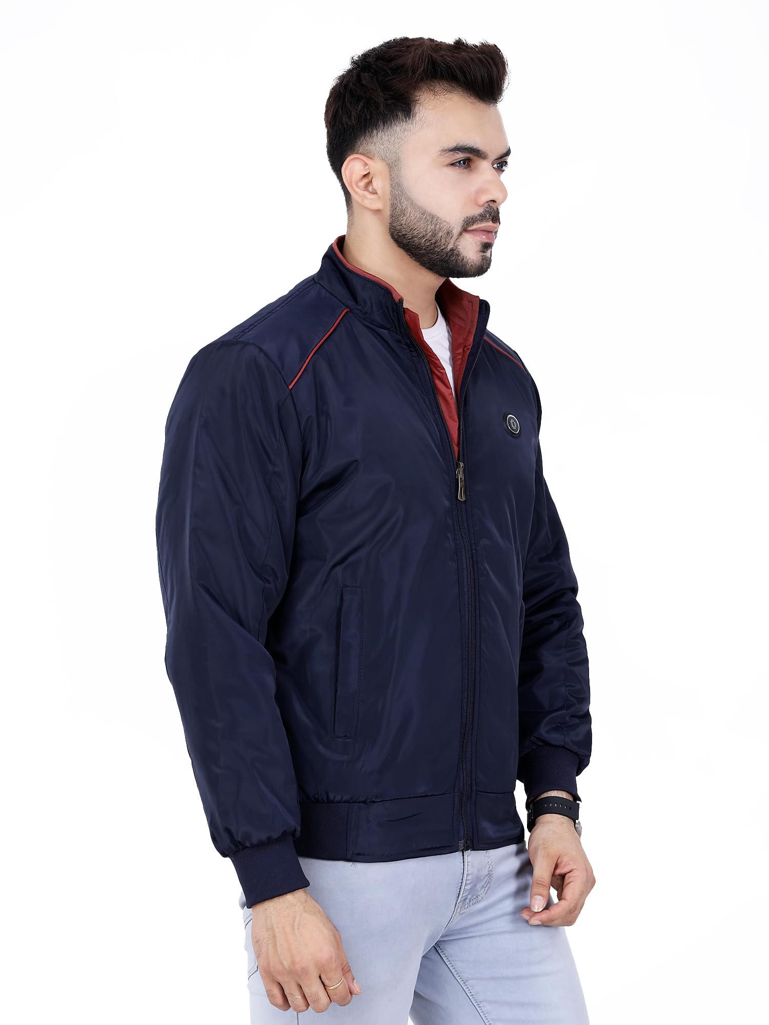 Dolllar Men's Casual Zipper Bomber Jacket